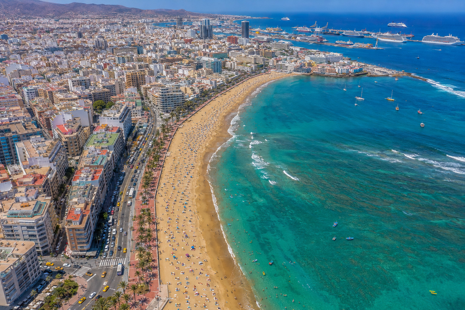 Las Palmas de Gran Canaria – helikoptervy över Las Canteras